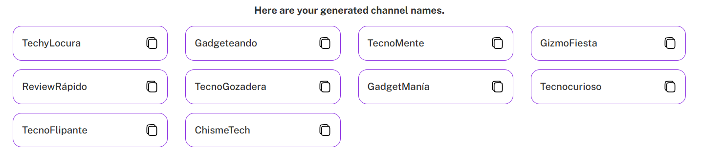 Spanish Example Channel Name