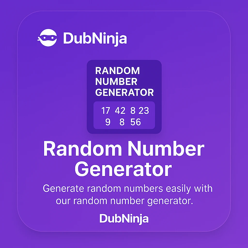 Free Random Number Generator – Generate Numbers Instantly | DubNinja